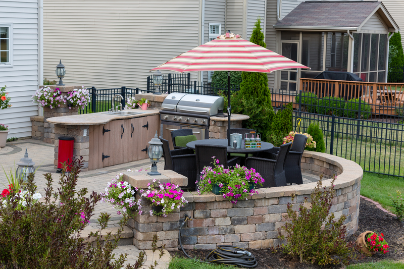 Backyard grill and patio