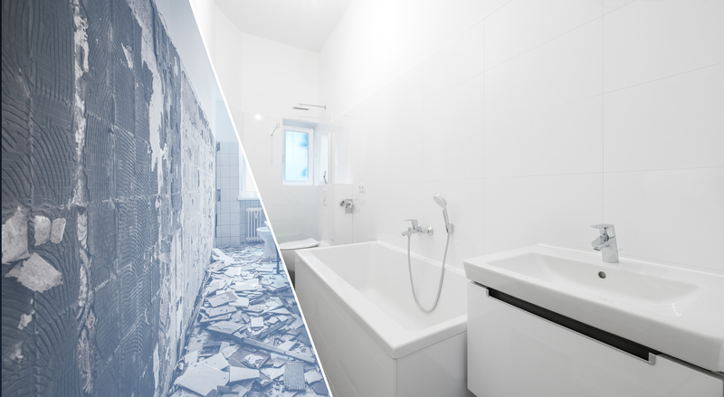 image of a before and after bathroom renovation
